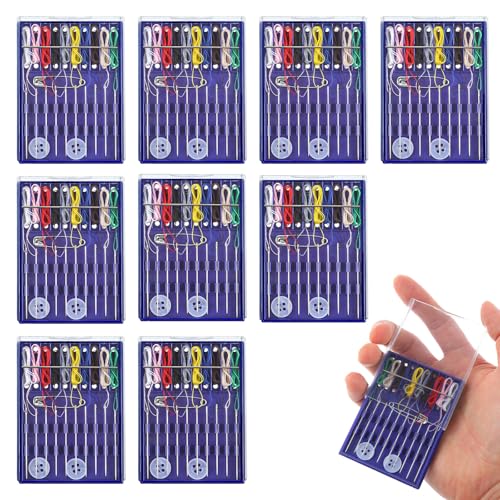 10 Stück Boxes Mini Sewing Kit,Nähset Reise,Tragbares Notfall Fadennadel Set,Sewing Kit,Tragbares Mini Nähset für Anfänger Kinder Erwachsene Verwandte und Freunde von PEOVLVN