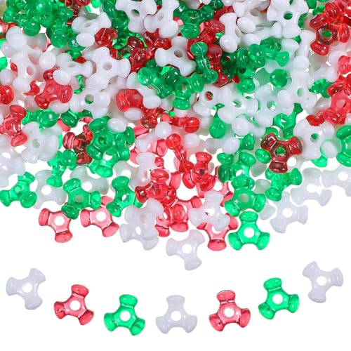 1200 Stück Weihnachten Perlen Bunte Dreiecks Perlen Christmas Beads,Tri Pony Perlen Bunte Tri-Perlen Perlen für Armbänder Pastell zum Basteln von Kränzen Zuckerstangen DIY Weihnachtsbaum Schmuck von PEOVLVN