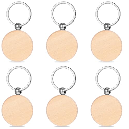 6 Stück Schlüsselanhänger Holz Blanko Schlüsselanhänger DIY Wooden Keychain Schlüsselring Beschriftbar Schlüsselanhänger Rohlinge Holz Schlüsselanhänger Holz Rohling für DIY,Dekoration,Geschenke von PEOVLVN