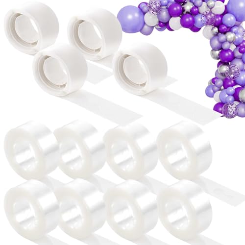 8 Rollen Ballonband Girlande,Ballonband Set Luftballon Klebepunkte mit 4 Rollen Ballon Klebepunkte,Ballon Girlande Streifen Luftballon Girlande,Ballon Bogen Girlande Kit für Geburtstag, Hochzeitsfeier von PEOVLVN