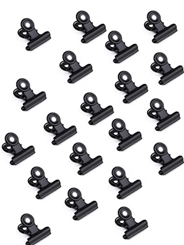 PEPAXON Kleine Bulldogge Büroklammern Metall klammern Schwarz Metal Bulldog Clips Aktenclips Büroklammern Binder Clamps 22 mm (22mm-20 Stück) von PEPAXON