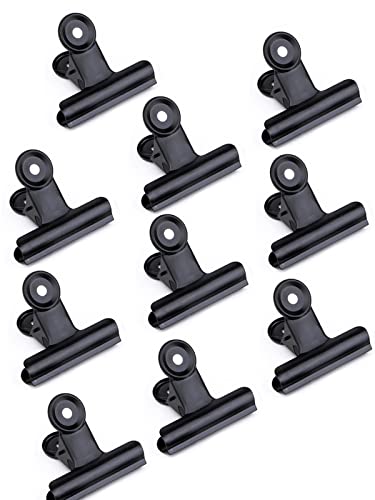 PEPAXON Kleine Bulldogge Büroklammern Metall klammern Schwarz Metal Bulldog Clips Aktenclips Büroklammern Binder Clamps 63 mm (63mm-10 Stück) von PEPAXON