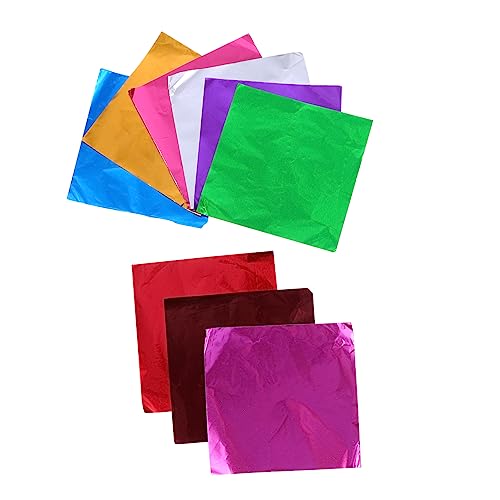 PEPLAYTAL 900 Stück Packpapier aus Aluminiumfolie knallt schmilzt funkeln Pralinen Süßigkeiten bastelset basteln für süsswaren weihnachtdeko Bonbonpapier Nougat-Geschenkpapier von PEPLAYTAL