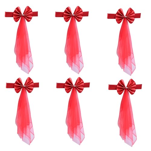 PEPWE Luxuriöse Stuhlschleifen, dehnbar, Spandex, Stuhlschärpen mit Schnallen, für Veranstaltungen, Sitzdekoration, 6 Stück PEPWE Luxuriöse Stuhlschleifen, dehnbar, Spandex, Stuhlschärpen mit Schnallen, für Veranstaltungen, Sitzdekoration, 6 Stück von PEPWE