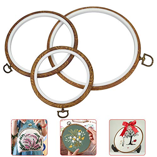 PERFETSELL 3 Stück Kreuzstich Rahmen Verschiedene Größen Stickerei Rahmen Rund Stickrahmen Set Kunststoff Mini Stickring Stickerei Ring für DIY Kreuzstich-Produktion und Display von PERFETSELL