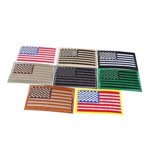 PERSELOSO 1 Satz Aufnäher Mit Amerikanischer Flagge Patch Stickerei Uns Aufkleber Union Jack-aufnäher Bestickt Flecken Insignien Cool Frischer Fleck Flicken Aufnähen Kleidungsdekor Stoff 8st von PERSELOSO