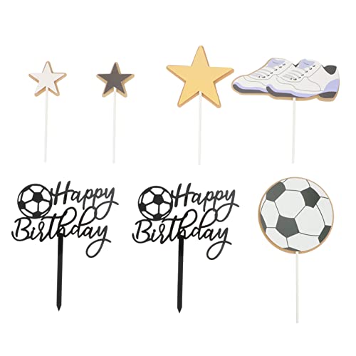 PERSELOSO 1 Set Cupcake Topper Fußball Ornament Fußball Party Kuchen Dekoration Fußball Cupcake Ornamente Fußball Geburtstagsparty Kuchen Picker Dekorationen Kuchen Topper Für von PERSELOSO