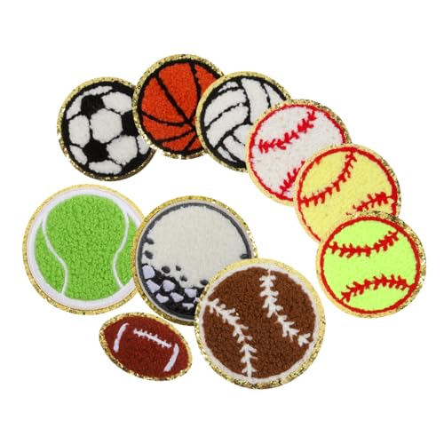 PERSELOSO 10 Stück Fußball Stickerei Patch Aufkleber Abzeichen Einfache Armbänder Patch Armband Set Halterungs Patch Fußball Sportball Patches Blaulicht Aufkleber Werkzeuge von PERSELOSO