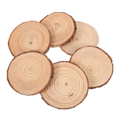 PERSELOSO 10 Stück Holzscheiben Zum Selbermachen, Runde Naturholzkreise Für Hochzeitsmittelstücke, Große Holzplatten, Kunst Und Ornamente von PERSELOSO