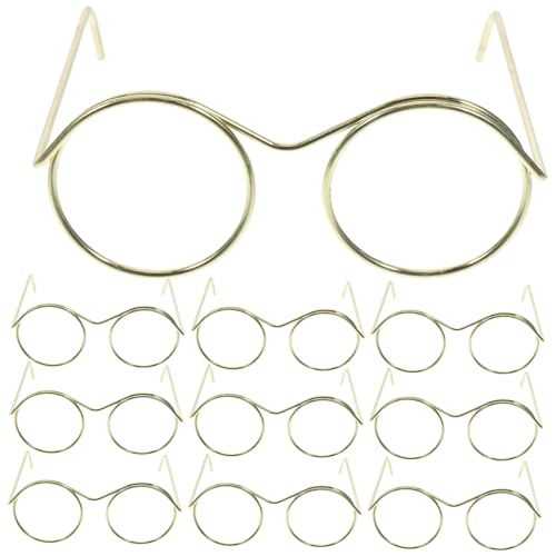 PERSELOSO 10 Stück Mini Brillen Stahl Puppenbrille Mini Brille Puppen Sonnenbrille Mini Brille Für Puppen Puppenzubehör Set Babyspielzeug Mini Puppen Sonnenbrille Zum Basteln von PERSELOSO