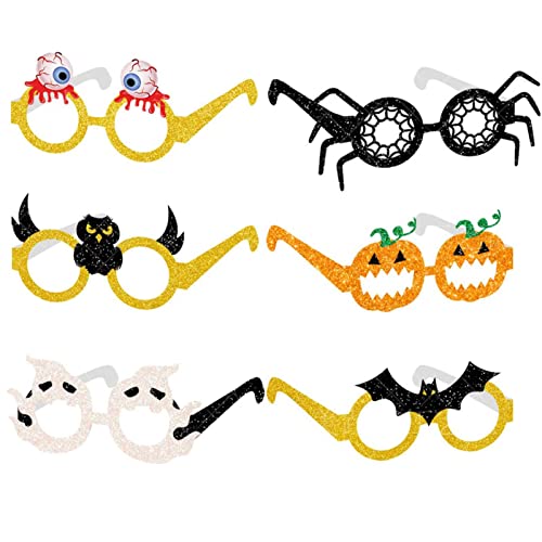 PERTID Halloween Brillengestell | Halloween Brille Rahmen Horror Dekoration, Fledermaus Spinne Geist Augkugel Kürbis Party Brille Rahmen Zubehör Geschenkbox Cipliko von PERTID