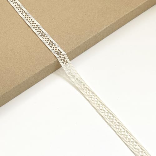 Natürlicher beigefarbener Spitzenbesatz, 1,27 cm breit, Baumwolle, 2,7 m/Packung, inklusive Spule von PETITECOCOCRAFTS