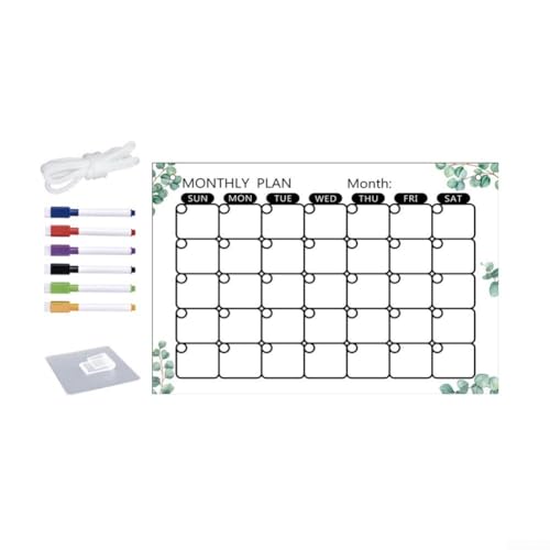 Transparente, trocken abwischbare Tafel, 30,5 x 20,3 cm, Monatsplanungskalender, strukturierter Zeitplan (C) von PETSTIBLE