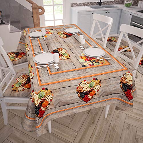 Petti Artigiani Italienische Tischdecke, schmutzabweisend, für Küchentisch 140x180 cm Frutta Secca von PETTI Artigiani Italiani