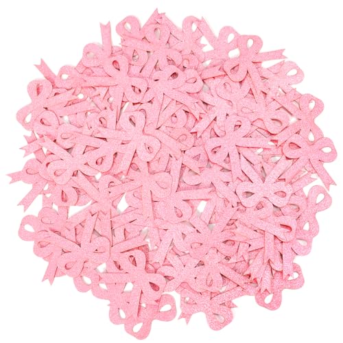 200stk Rosa Konfetti Papier, 4x3,6cm Rosa Schleifen-Konfetti für Junggesellenabschiede Glitzer Tischkonfetti zum Binden des Ja-Worts Junggesellinnenabschieds-Dekoration Brautparty-Zubehör von PEUTIER