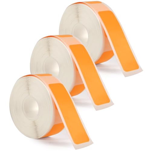 3 Rollen Etikettenband für Phomemo D30 Etikettendrucker, 12mm x 40mm Thermopapier Aufkleber Wasserfest Selbstklebendes Etikettenband Ersatz für Zuhause Büro Schule Dateien (Orange) von PEUTIER