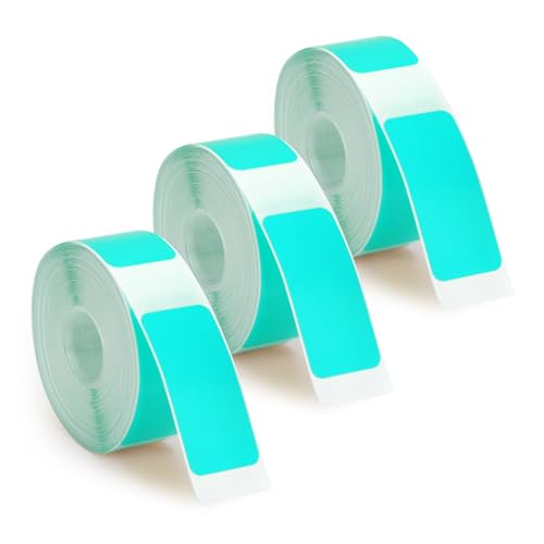 3 Rollen Etikettenband für Phomemo D30 Etikettendrucker, 15mm x 30mm Selbstklebendes Etikettenband Thermo-Aufkleberpapier Rolle für Zuhause Büro Schule Zubehör (Blau) von PEUTIER