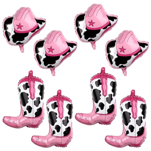 8 Stück Western Party Luftballons, Cowboy Luftballons mit Cowboy Hut Luftballons Cowboy Stiefel Luftballons Cowgirl Luftballons für Western Cowboy Party Dekorationen von PEUTIER