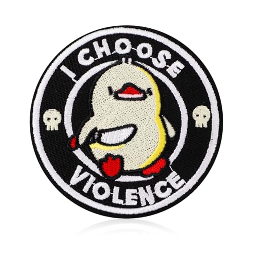 I Choose Violence Aufnäher, 7,87cm Moral-Aufnäher Lustig Meme-Aufnäher mit Stickerei mit Klettverschluss auf der Rückseite Applikationsaufnäher für Rucksäcke Jacken Hüte Hundegeschirre Westen von PEUTIER