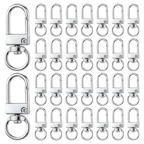 Karabinerverschlüsse aus Metall, 360° drehbar, Schlüsselband-Karabinerhaken mit Schlüsselringen, drehbarer Schlüsselanhänger, Ringe, Verbinder für Schmuckherstellung, Schlüsselanhänger, Geldbörse, von PEUTIER