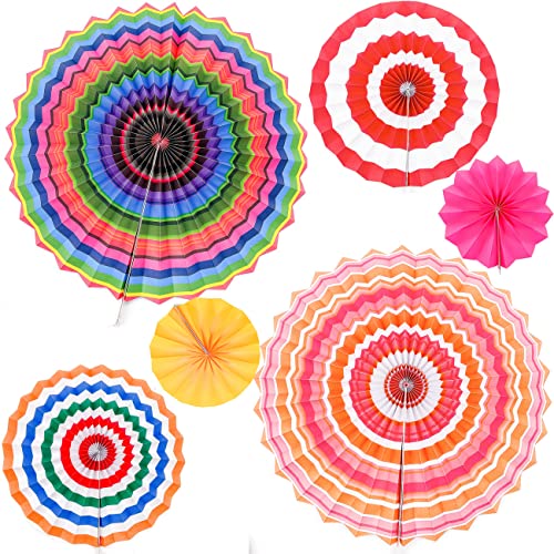 Papier Fächer Set Dekorative Rosetten Regenbogen Hängende Papierfächer Dekoration Papier Fans Dekorpapier Kit für Hochzeit, Karneval, Feier und Parteien Hauptdekorationen von PEZEEU