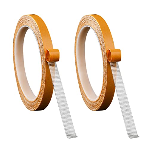 PFLYPF 2 StüCk Doppelseitiges Klebeband, Keine Spur, Starkes, StrapazierfäHiges Doppelseitiges Klebeband Aus Mesh, Fester Teppich für Hochzeitsfeiern (1 Cm * 20 M) von PFLYPF