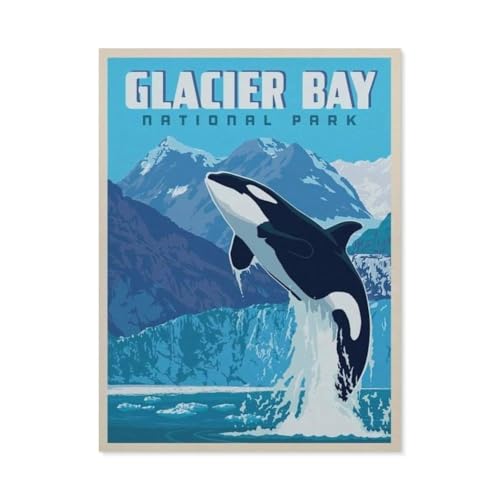 DIY 5D Diamond Painting，Tier Poster Springen Orca，Round Diamond Cross Stitch, Used for Room Decoration（40 x 50 cm/15.74 x 19.68 Zoll）-BL64 von PGCKSK