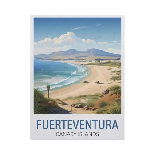 Diamond Painting，Fuerteventura Kanarische Inseln Vintage Reiseposter Landschaft，DIY 5d Diamant Painting Bilder, Diamant malerei Kits Malen nach Zahlen Wohnzimmer Bilder für die Inneneinrichtung-AG45 von PGCKSK