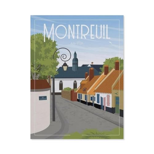 Diamond Painting，Montreuil Frankreich Straße，DIY 5d Diamant Painting Bilder, Diamant malerei Kits Malen nach Zahlen Wohnzimmer Bilder für die Inneneinrichtung（40 x 50 cm/15.74 x 19.68 Zoll）-BN69 von PGCKSK