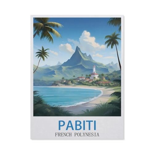 Diamond Painting，Pabiti Französisch-Polynesien，DIY 5d Diamant Painting Bilder, Diamant malerei Kits Malen nach Zahlen Wohnzimmer Bilder für die Inneneinrichtung(30 x 40 cm/11.81 x 15.74 Zoll)-AR49 von PGCKSK