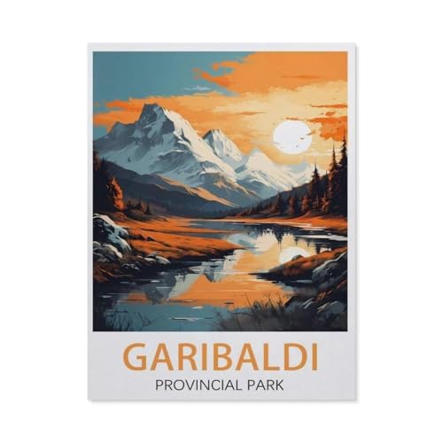 Garibaldi Provinzpark Vintage-Reiseposter，Diamant-Malerei-Sets für Erwachsene – 5D-Diamant-Malerei-Kit, Vollbohrer Diamant-Kunst-Kits für Zuhause Wanddekoration（40 x 50 cm/15.74 x 19.68 Zoll）-AU33 von PGCKSK