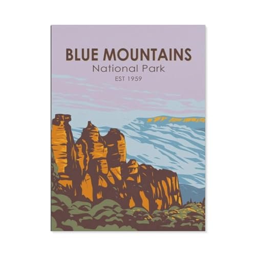 PGCKSK 3D DIY Diamond Painting Set，Australien Blue Mountains National Park，Runder Diamant-Kreuzstich, handgestickte Familie Wanddekoration Malerei（30 x 40 cm/11.81 x 15.74 Zoll）-BK79 von PGCKSK