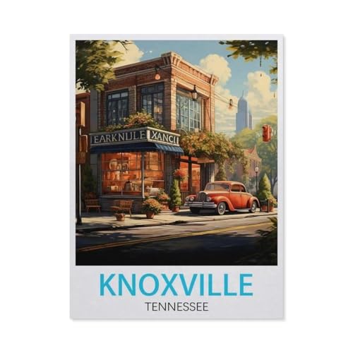 PGCKSK 3D DIY Diamond Painting Set，Knoxville Tennessee Vintage-Reiseposter，Runder Diamant-Kreuzstich, handgestickte Familie Wanddekoration Malerei（40 x 50 cm/15.74 x 19.68 Zoll）-AY39 von PGCKSK