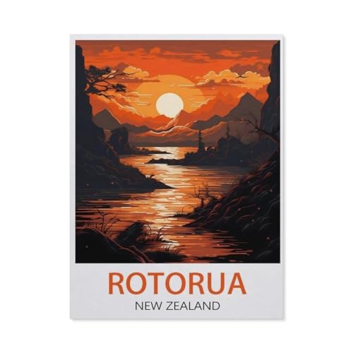 PGCKSK 3D DIY Diamond Painting Set,Rotorua Reiseposter, Neuseeland,Runder Diamant-Kreuzstich, handgestickte Familie Wanddekoration Malerei(50 x 60 cm/19.68 x 23.62 Zoll)-AL37 von PGCKSK