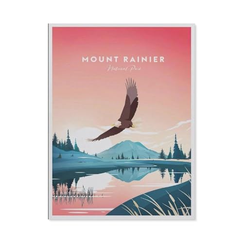 PGCKSK 5D DIY Diamantmalerei Kit，Mount-Rainier，Kristallmosaik Vollbohrer Round Diamantmalerei Stickerei Zubehör（50 x 60 cm/19.68 x 23.62 Zoll）-BL18 von PGCKSK