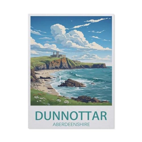 PGCKSK 5D DIY Diamond Painting Kit，Dunnottar Aberdeenshire，Mosaik, Diamantmalerei für Erwachsene, Round Diamond Picture Home Art(40 x 50 cm/15.74 x 19.68 Zoll)-AT66 von PGCKSK