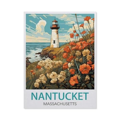 PGCKSK 5D DIY Diamond Painting Kit，Nantucket Massachusetts，Mosaik, Diamantmalerei für Erwachsene, Round Diamond Picture Home Art（30 x 40 cm/11.81 x 15.74 Zoll）-AY46 von PGCKSK