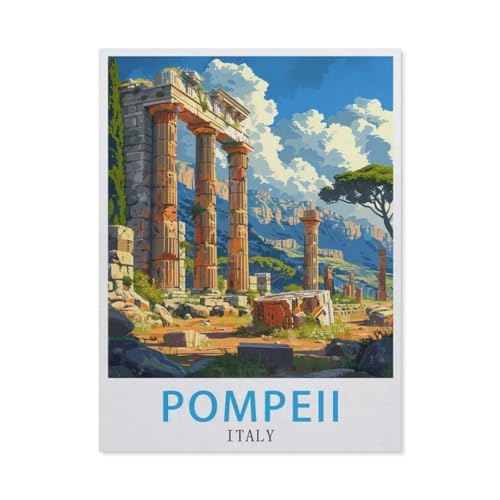 PGCKSK 5D DIY Diamond Painting Kit，Pompeji Italien-Reiseposter，Mosaik, Diamantmalerei für Erwachsene, Round Diamond Picture Home Art（40 x 50 cm/15.74 x 19.68 Zoll）-AV46 von PGCKSK