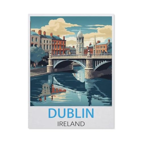 PGCKSK 5D DIY Diamond Painting Set，Dublin Irland，Runder Diamant Kreuzstich, Mosaik Raumdekoration Malerei（30 x 40 cm/11.81 x 15.74 Zoll）-BH76 von PGCKSK