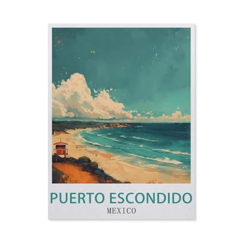 PGCKSK 5D DIY Diamond Painting Set，Puerto Escondido Mexiko，Runder Diamant Kreuzstich, Mosaik Raumdekoration Malerei（40 x 50 cm/15.74 x 19.68 Zoll）-AY96 von PGCKSK