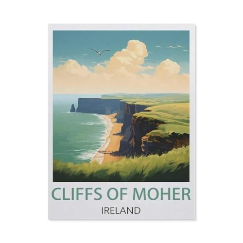 PGCKSK 5D Diamond Painting，Cliffs of Moher, Irland，DIY-Stickerei, runder Diamant-Kreuzstich, Heimdekoration（30 x 40 cm/11.81 x 15.74 Zoll）-AC27 von PGCKSK