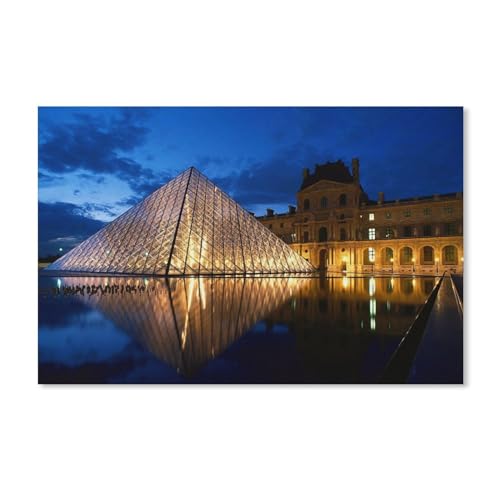 PGCKSK 5D Diamond Painting Kits für Erwachsene und Kinder，Nachtansicht der Louvre-Pyramide in Paris，Drill Diamond Arts Malen nach Zahlen Kits für die Wanddekoration zu Hause（40x50cm）-C30 von PGCKSK