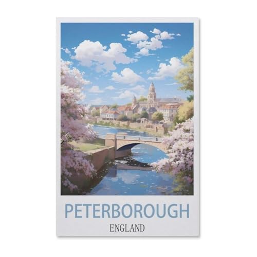 PGCKSK 5D diy Diamond Painting，Peterborough England，Full Round Diamantstickerei Mosaik Kreuzstichmuster Perlenstickerei Home Deco（50 x 60 cm/19.68 x 23.62 Zoll）-AB97 von PGCKSK