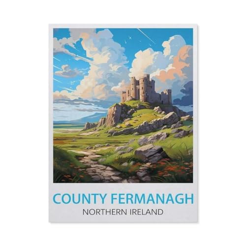 PGCKSK County Fermanagh Nordirland，Diamant-Malerei-Sets für Erwachsene – 5D-Diamant-Malerei-Kit, Vollbohrer Diamant-Kunst-Kits für Zuhause Wanddekoration（30 x 40 cm/11.81 x 15.74 Zoll）-AZ33 von PGCKSK