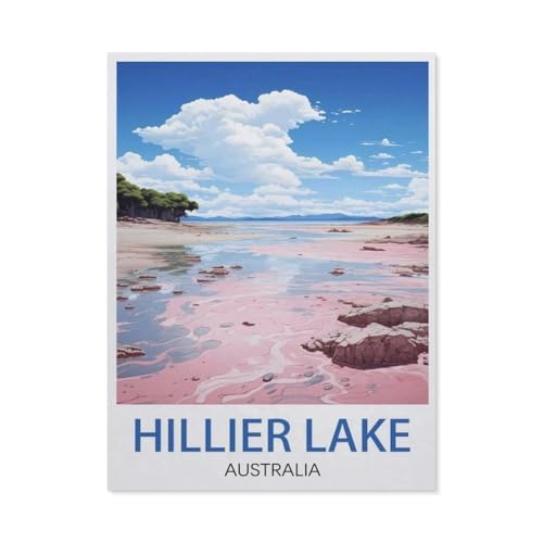 PGCKSK DIY 5D Diamond Painting，Hillier Lake Australia，Round Diamond Cross Stitch, Used for Room Decoration（40 x 50 cm/15.74 x 19.68 Zoll）-AY64 von PGCKSK