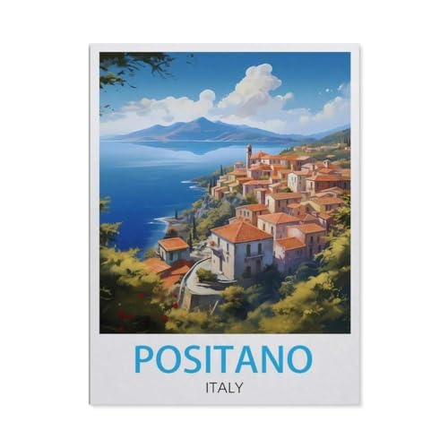 PGCKSK DIY 5D Diamond Painting,Positano Italien-Reiseposter,Round Diamond Cross Stitch, Used for Room Decoration(30 x 40 cm/11.81 x 15.74 Zoll)-AK22 von PGCKSK