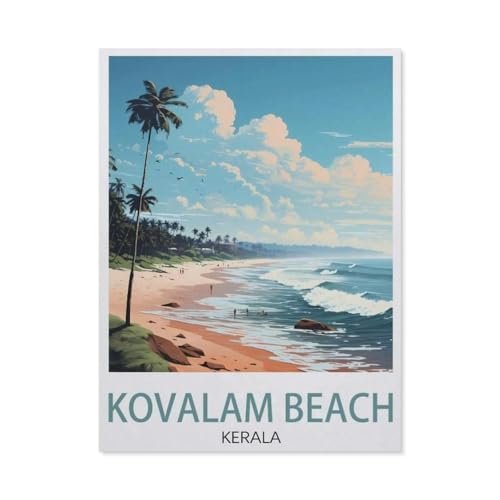 PGCKSK DIY 5d Diamond Malerei Kits für Erwachsene Kinder，Kovalam Beach Kerala，Vollrunde Diamond Stickkits Cross -Stitch Kristall Strassbilder Kunsthandwerk Home Wall Decoration（30 x 40 cm）-AW65 von PGCKSK