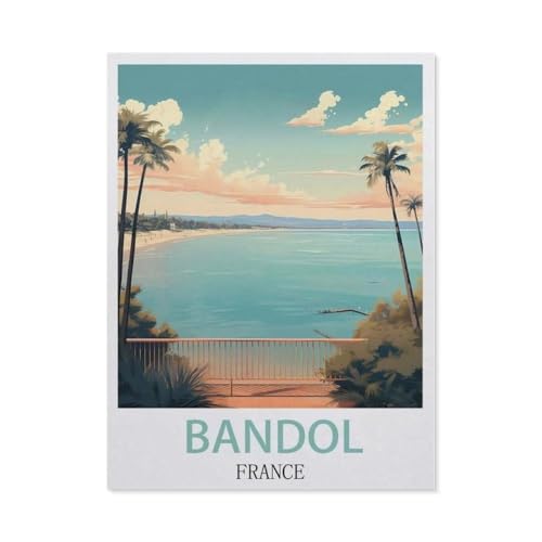 PGCKSK DIY Diamond Painting Set，Bandol Frankreich，Diamantmalerei, handgemachte Stickerei Geschenke für Erwachsene/Kinder（50 x 60 cm/19.68 x 23.62 Zoll）-AD16 von PGCKSK