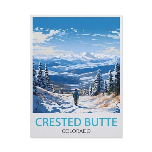 PGCKSK DIY Diamond Painting Set，Crested Butte Colorado，Diamantmalerei, handgemachte Stickerei Geschenke für Erwachsene/Kinder（40 x 50 cm/15.74 x 19.68 Zoll）-AY80 von PGCKSK