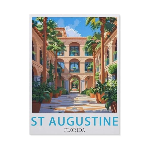 PGCKSK DIY Diamond Painting Set，Florida St. Augustine，Diamantmalerei, handgemachte Stickerei Geschenke für Erwachsene/Kinder（30 x 40 cm/11.81 x 15.74 Zoll）-AY60 von PGCKSK